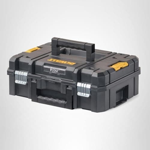 DEWALT TSTAK II Tool Box, Flat Top Tool Storage Case, Organizer Box Holds Up To 66 lbs, Flexible Platforms for Stacking, 13 Inch (DWST17807) 13