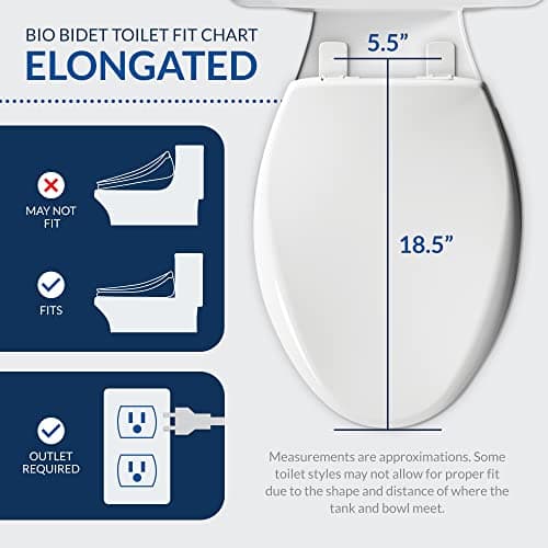 Bio Bidet Discovery DLS Electric Bidet Toilet Seat Elongated, Warm and Cold Water, Warm Air Dryer, Low Profile Heated Seat, Automatic Open and Slow Close Lid, White 8