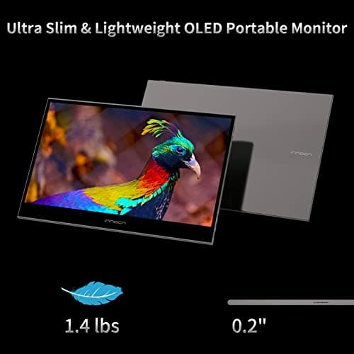 INNOCN Portable Monitor 13.3" OLED Full HD 1080P 100% DCI-P3 1MS 100000:1 USB C Plug Play Second Computer Display Mini HDMI Travel Monitor Photo Video Editing for Laptop MacBook PC Console 13K1F 5