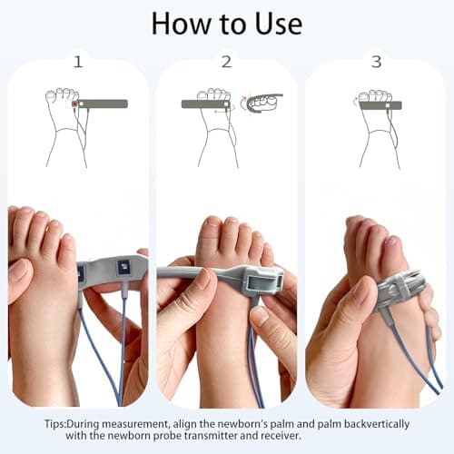 Continuous Pulse Oximeter Fingertip, Medical Grade Accuracy Pulse Oximeters for Baby Fast Reading for SpO2 and Pulse Rate Overnight Monitoring Infant Handheld Blood Oxygen Saturation Monitor for Adults and Kids 7