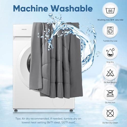 Elegear Revolutionary Cooling Comforter Queen Absorb Body Heat to Keep Cool, Cooling Blanket for Hot Sleepers Japanese Arc-Chill 3.0 Cool Tech Fabric Summer Comforter Hypo-Allergenic Cool Quilt - Gray 8