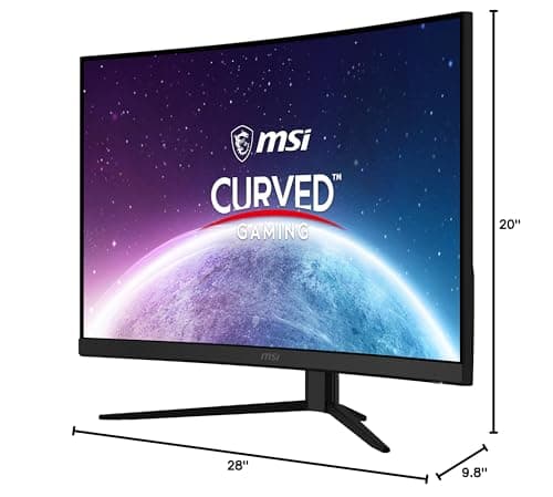 msi G32C4X, 32" Gaming Monitor, 1920 x 1080 (FHD) Curved Gaming Monitor, 1 ms, 250Hz, FreeSync, 1500R, HDMI, DisplayPort, Tilt Adjustable. 8