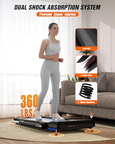 WELLFIT Walking Pad Treadmill with 10% Incline, Under Desk Treadmill for Home/Office, 2 in 1 Folding Treadmills with APP/Remote Control and LED Display, 0.6-7.6 MPH 360 lbs Capacity 7
