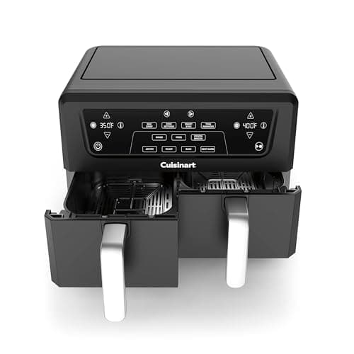 Cuisinart Dual Basket Air Fryer, Two Baskets Totals 11 QT, 4 Function Air Fryer to Air Fry, Roast, Bake & Keep Warm, Features Sync Finish & Settings, Toss Reminder, Automatic Warm Mode & Auto-Pause