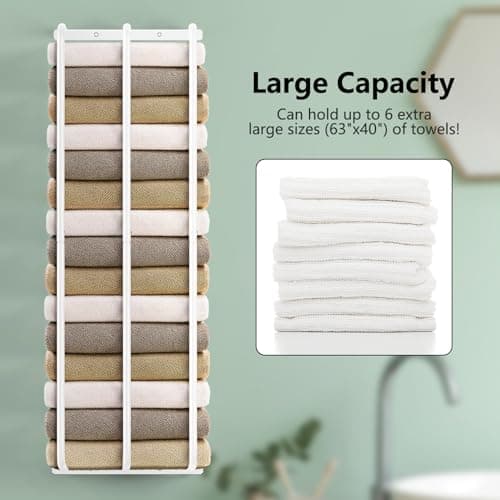 Towel Rack for Bathroom Wall Mounted Towel Holder for Rolled Towels Metal Towel Storage for Wall 3 Bar Wall Towel Rack for Small Bathroom Spa Salon Hotel (White) 5