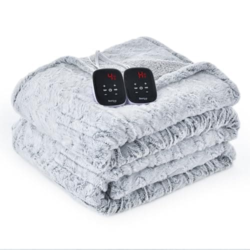 Bearhug Electric Blanket King Size 100" x 90" Dual Controllers Heated Blanket, 10 Heat Settings, 1-12 Hour Auto Shut-Off, Faux Fur & Sherpa Dual-Sided, Machine Washable, Gift-Ready Elegant Packaging 9