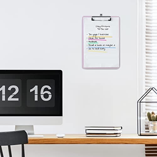 Deli Plastic Clipboard, Clipboards with Low Profile Clip, Standard A4 Letter Size Clipboard for Office, Nurses, Students, and Women, Size 12.4 ×9 Inch, Pink 5