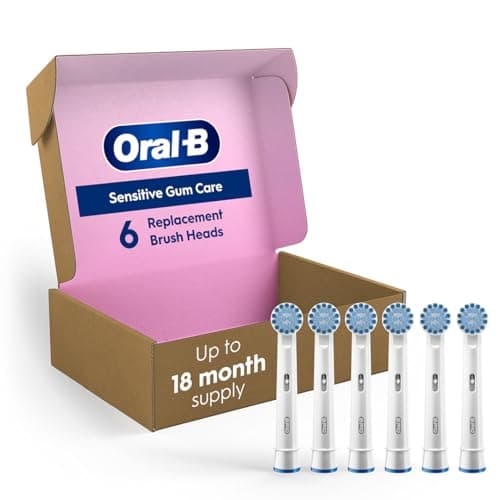 Oral-B Sensitive Gum Care Replacement Brush Heads for an Oral-B Electric Toothbrush, Pack of 6