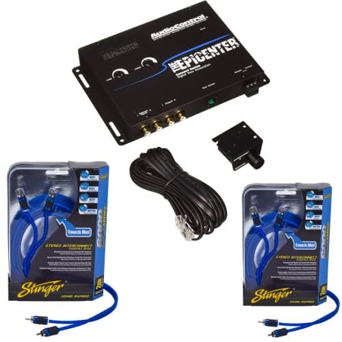 AudioControl The Epicenter Bass Booster Expander & Bass Restoration Processor (Black) with Remote and Includes 17ft and 3ft Stinger 6000 Series interconnects.