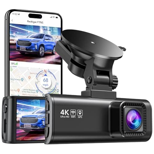 REDTIGER Dashcams 4K Car Camera Front UHD 2160P with Wi-Fi GPS 3.16" LCD Screen Dash Camera for Cars with Night Vision,170° Wide Angle Dashboard Cam Recorder G-Sensor Parking Monitor