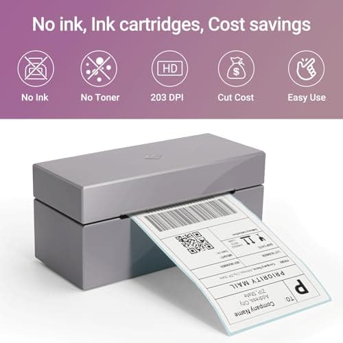 ORGBRO Z1 Shipping Label Printer, 4x6 Thermal Label Printer for Small Business, High Speed Sticker Maker for Commercial Grade Shipping Packages, Used for Amazon, Ebay, Shopify, USPS (USB Only) 9