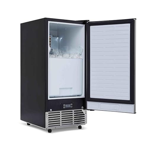 Newair 15" Commercial Nugget Ice Maker | Freestanding or Built-in Under Counter Ice Maker with 80 lbs/Day Production | for Home Bar, Kitchen & Restaurant Use | Stainless Steel 23