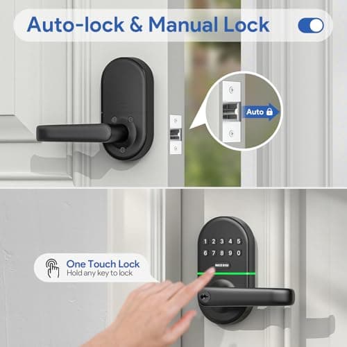 Keypad Door Lock with Handle: Keyless Entry Smart Lock for Front Door, NICE DIGI Electronic Digital Door Lock, Easy Installation 7