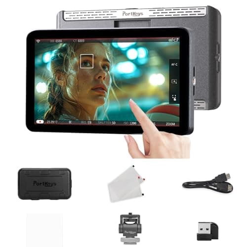 Portkeys LH7P 7inch Camera Monitor 1000nit High Brightness 1920 x 1080 IPS Touchscreen Monitor, with Built-in Wireless Module, Support Stretch Effects, 3D LUT Output for DSLR Cameras (Black)