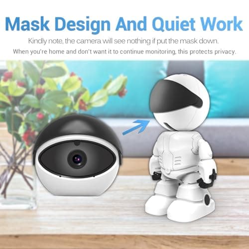 2MP 1080P HD 2.8MM Lens Security Robot Camera WiFi Wireless IR 10M Motion Detection Auto Tracking Built-in Microphone AI Humanoid Detection PTZ IP Camera Day/Night Vision 8