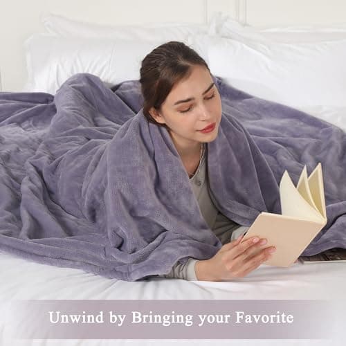 COZYTY Heated Blanket Full Size, Super Soft Cozy Upgraded Flannel Electric Blanket with 6 Heating Levels & 1-10 Hours Auto Off, Heating Blanket for Whole Body, Overheat Protection, 72" x 84", Lavender 8