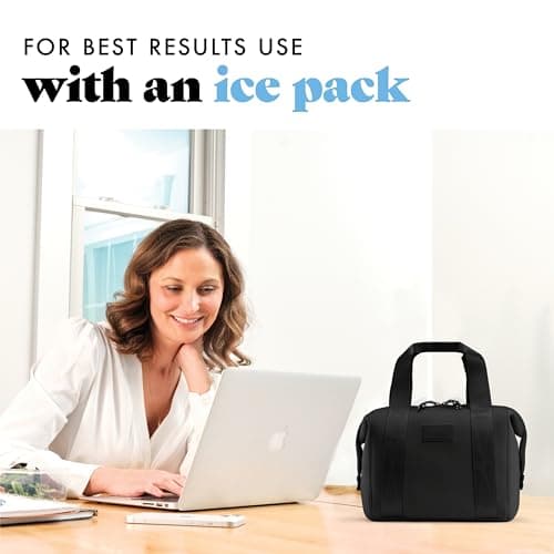 Fit & Fresh Remi Neoprene Lunch Bag For Women - Meal Prep Kit with Containers & XL Ice Pack, Self Insulating Neoprene-like Material, Machine Washable Lunch Bag, Tear-Resistant, Stain-Resistant, Black 7