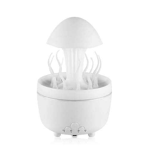 AOOFCMLLC 300ml Cute Diffuser Jellyfish Humidifier with 7 Changing Colors LED Lights, Rain Cloud Diffuser for Home Bedroom Office 9
