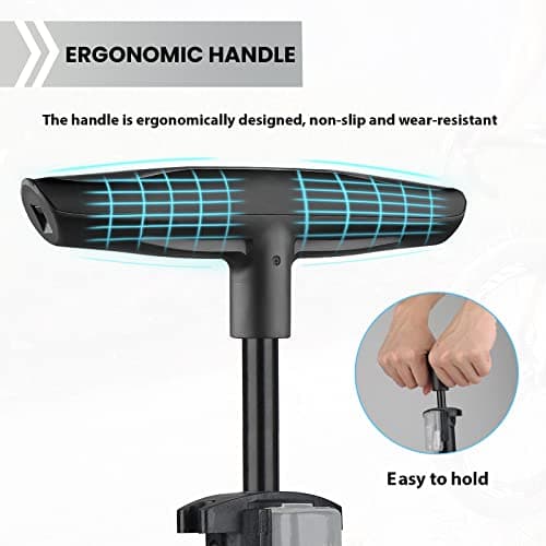 Hycline Bike Floor Pump with Gauge: Bicycle Tire Pump 160 PSI High Pressure - Air Pumps with Presta and Schrader Valve - Inflator for MTB BMX Tires, Balls, Balloons, Inflatables (Black) 5