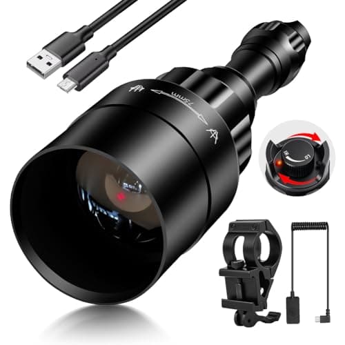 UniqueFire 1605 850nm IR Illuminator Flashlight Lights for Night Vision Zoomable Infrared Flashlight Illuminator with Dual Control Remote Pressure Switch, USB Charger and Scope Mount Set