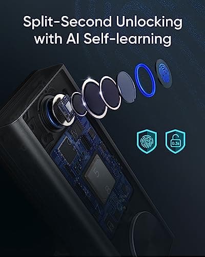 eufy Security Smart Lock S230, Keyless Fingerprint Lock for Front Door, Easy Installation, Built-in Wi-Fi, Reliable App for Remote Access, One-Year Battery Life, BHMA Certified, IP65 Weatherproof 3