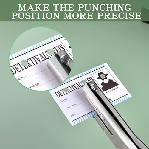 Newisdomake Heavy Duty Hole Punch 1/4 Inch, Single Hole Punch Heavy Duty 2 Inch Reach Deep Throat, Heavy Duty Hole Puncher 1 Hole Punch for Paper ID Cards PVC Tags Plastic Cardboard 6