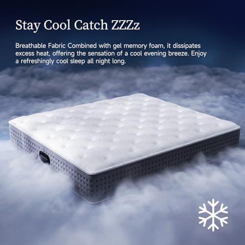 COMFBOX Medium Firm Hybrid with Memory Foam & Pocket Coils, Pressure Relief Support, CertiPUR-US Certified Foam, Fiberglass-Free (12 Inch, Queen) 8