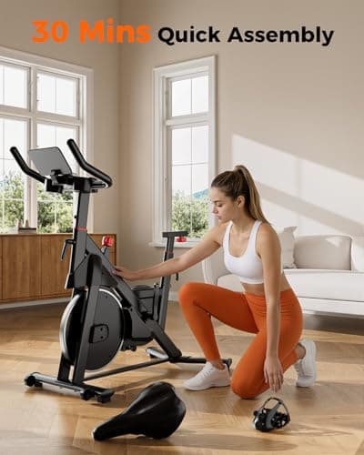 SupeRun Magnetic Exercise Bike for Home, Stationary Bikes Indoor Cycling with 32-Level Resistance, Adjustable for Users 5'1" to 5'11" & 300lbs Capacity 7