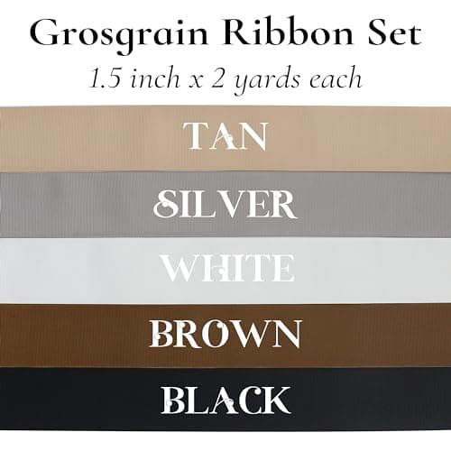 Midi Ribbon 1-1/2 inch Grosgrain Ribbon 20 Solid Color Assortment, 1.5" X 2 Yard Each, Total 40 Yds Per Package, Wide Ribbons Thick Fabric Ribbons for Crafts, Hair Bow Supplies 7