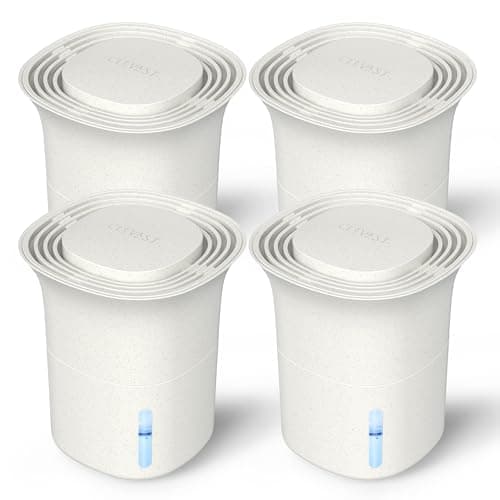 CLEVAST Refillable Moisture Absorbers Boxes - 4 Pack 12.5 oz Reusable Dehumidifier Boxes for Closets, Wardrobes & Bathrooms, Removes Excess Moisture, Dampness & Humidity