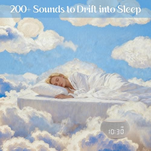 Santebee Sound Machine for Sleep White Noise Machine for Adults Night Light, Luna Pro 507 Soothing Sounds, Dual-stage Alarm&Snooze, Smart App Control Custom Buttons, Dimmable Clock Timer for Baby Kids 5