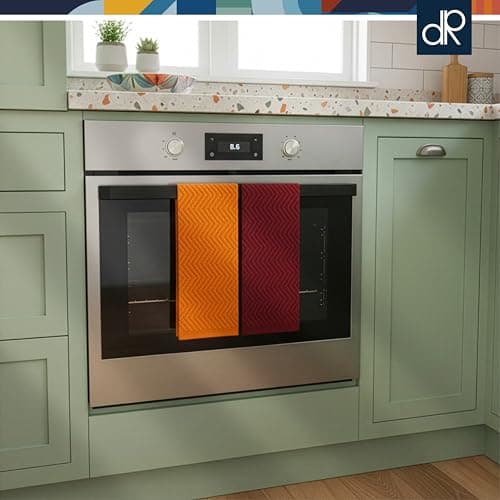 DecorRack 100% Cotton Kitchen Towels, 15" x 25" Absorbent Dish Towels [Premium Quality 400 GSM] Fall Set (Pack of 4) 5