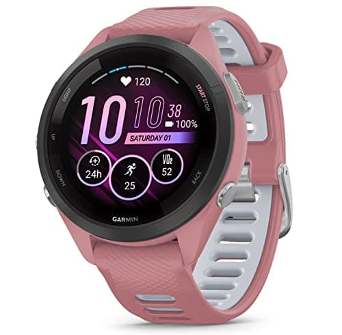 Wearable4U Garmin Forerunner 265S Music GPS Running 42 mm Smartwatch, Pink with AMOLED 1.1in Touchscreen Display E-Bank Bundle 5