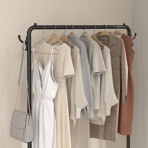 Wiracks Clothes Rack for Hanging Clothes with Bottom Shelves Heightened Rolling Clothing Rack 2" Industrial Wheels 35" W x 16" D X 75" H 600D Oxford Clothes Welded Integrated Reinforced Widened Base 6