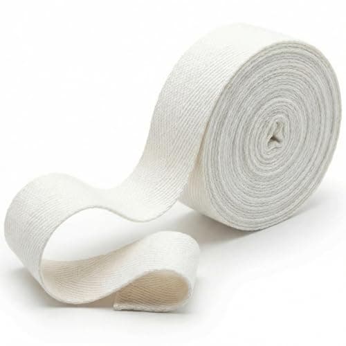 1 Inch X 5 Yard Cotton Twill Tape Webbing Strapping Herringbone – Soft Fabric Ribbon - White-Soft Beige - Handles Bags, Sewing, Book Binding, Pet Collars, Rug Reinforcement, Gift Wrapping Decoration