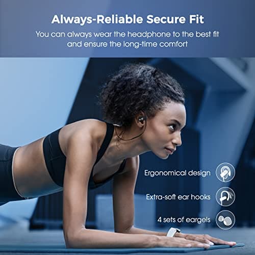 Lakukom Bluetooth Headphones, Deep Bass Wireless Running Headphones w/16 Hrs Playtime, Bluetooth Earbuds in-Ear w/Earhooks, IPX7 Waterproof Sports Earphones with Microphone for Calls 7