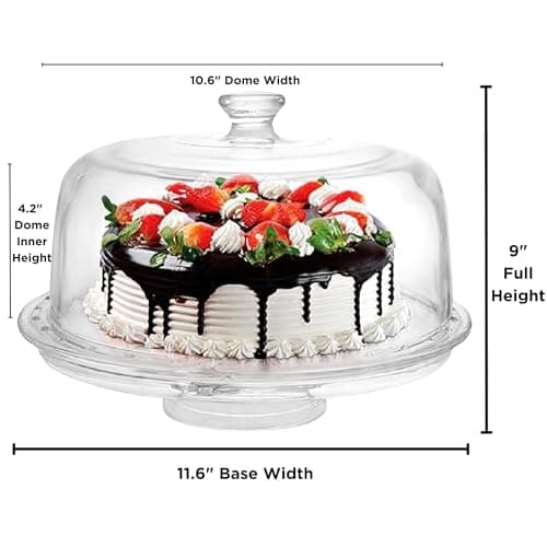 7 in 1 Rotating Multifunctional Acrylic Cake Stand with Lid & Cake Turntable for Decorating (12") - Turntable Decorating Kit Serving Salad Bowl/Veggie Platter/Punch Bowl/Desert Platter - BPA Free 6