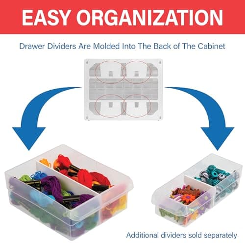 Akro-Mils 24-Drawer Plastic Drawer Storage Cabinet for Garage Organization, Bead Organizer, Building Bricks Storage, Teacher Toolbox, Makeup Organizer, 20" W x 6" D x 16" H, 10124 Black 5