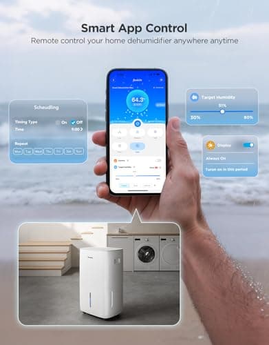 GoveeLife Dehumidifier for Home 4,500 Sq.Ft, 50 to 137 Pint Smart Auto Humidity Control, Drain Hose, 2.0Gal Bucket, Compressor Dehumidifiers for Basement with Auto Shut Off, Bathroom, Garage, w/WiFi 8