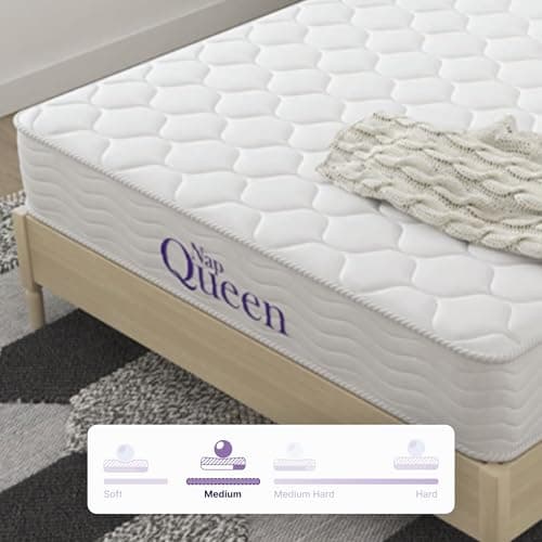 NapQueen 6 Inch Innerspring Twin Size Medium Firm Support Relief Mattress, Bed in a Box, White 10