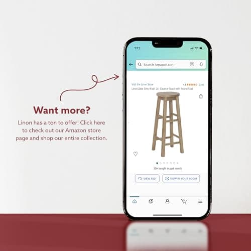 Linon 29-Inch Barstool With Round Seat 16