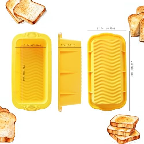 DAJLFA Silicone Bread Loaf Pan, 3 PCS Silicone Loaf Pans for Baking, Non Stick Bread Pans for Homemade Bread, Brownies, Cakes, Dishwasher Safe (3 Colors, Nesting Design) 2