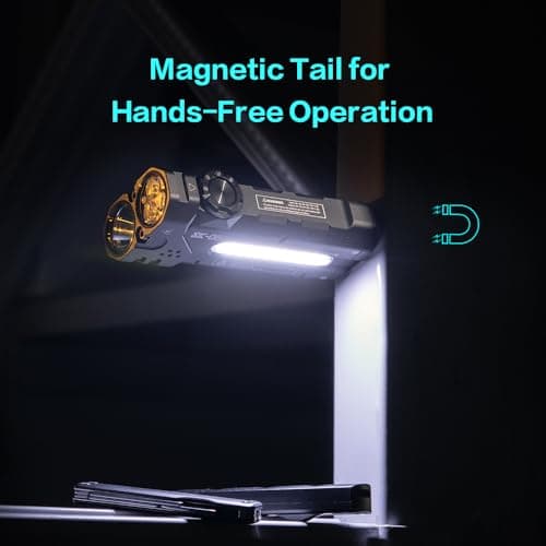 LOOP GEAR SK05 2850 LM Rechargeable Flashlight with 6000mAh Power Bank, IP68 Waterproof EDC Flashlight, Magnetic Camping Light with Flood/Spot/RGB Sidelight for Outdoor Hiking Emergency Survival Gear 7