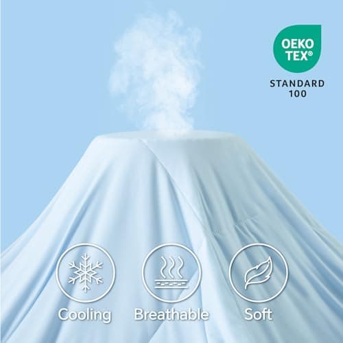 ChiXpace Cooling Comforter Twin/Twin XL - Lightweight Summer Comforter for Hot Sleepers and Night Sweats, Q-Max 0.45 with Japanese Arc-Chill Cold Tech Fabric, Cooling Blanket Blue 5