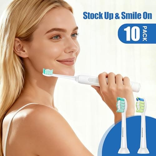 POSWEENR Replacement Toothbrush Heads Compatible with Philips Sonicare – Gentle & Effective Electric Tooth Brush Refill for Plaque Control, 10 Pack 6