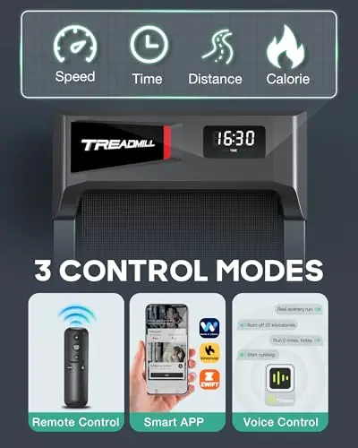 Walking Pad with 10% Incline, Walking Pad Treadmill 265lb Capacity, [Voice Control] Works with KINOMAP, 2.5HP Running Pad Small Treadmill for Home Office Apartment 5