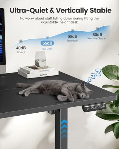 Zelimon Electric Standing Desk 55" Adjustable Height Sit to Stand Desk Modern Height Adjustable Base with Memory Controller Student Black Desk 5