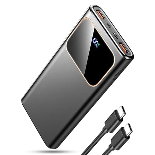 Coucur Power Bank 10000mAh Portable Charger, USB-C (Input&Output) 22.5W Fast Charging Battery Pack,QC 4.0+PD3.0 LED Display Phone PowerBank, for iPhone Samsung and etc Smartphones and All USB Devices