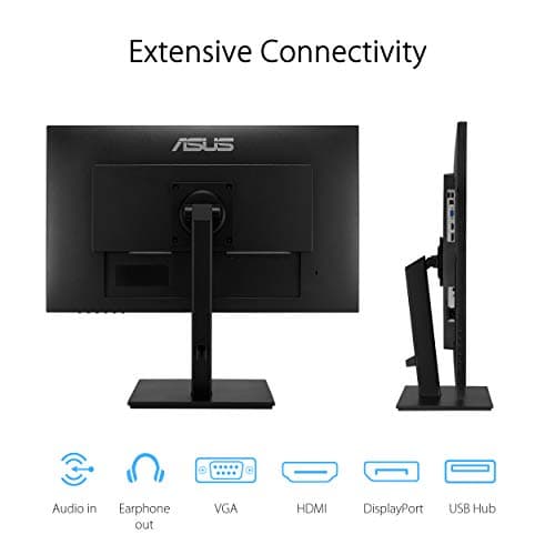 ASUS VA27DQSB 27” Monitor, 1080P Full HD, 75Hz, IPS, Adaptive-Sync, Eye Care, HDMI DisplayPort VGA USB Hub, Frameless, Ergonomic Design, VESA Wall Mountable,Black 5
