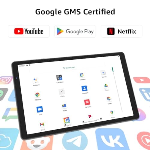 Maxsignage 10.1“ Tablet, 2025 Latest Android 14 with Octa-Core Processor, 8GB&64GB Storage(Expand to 512GB), Dual Camera, G-Sensor, WiFi 6&Bth 5, 5000mAh Battery 5